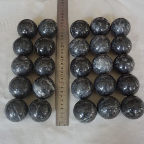 5kg 11LB 25Pcs Natural Black Flower of Fog Jasper Quartz Crystal Sphere Ball Healing