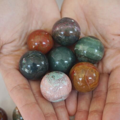 1KG 2.2LB 33Pcs Natural Ocean Jasper Onyx Quartz Crystal Sphere Ball Healing 26-29mm