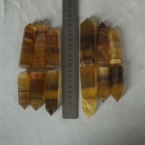 2KG 4.4LB 24Pcs Natural Yellow Fluorite Quartz Crystal Point Tower Healing Wholesale Price