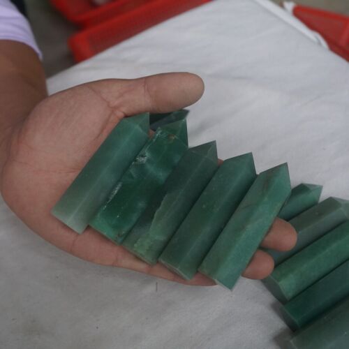 2kg 4.4LB 24Pcs Natural Green Aventurine Jade Crystal Point Tower Polished Healing