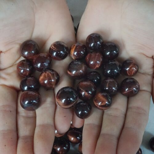 1KG 2.2LB 195Pcs Natural Red Tiger Eye Quartz Crystal Sphere Ball Healing 12-17mm