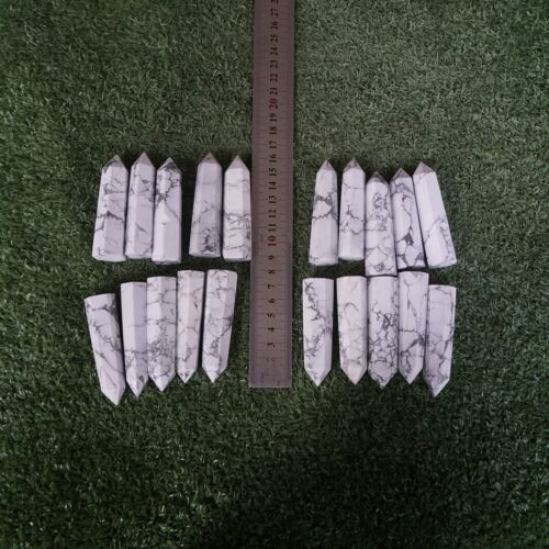 2kg 40Pcs 4.4LB Natural White Howlite Crystal Point Tower Obelisk Polished Healing