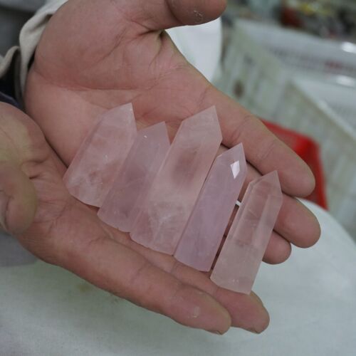 2KG 4.4LB 30Pcs Natural Pink Rose Quartz Crystal Point Tower Polished Healing