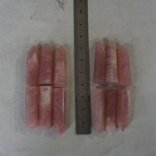 2KG 4.4LB 24Pcs Natural Nice Pink Rose Quartz Crystal Point Tower Polished Healing