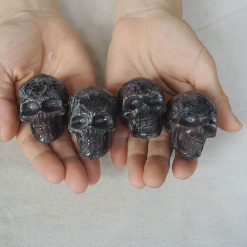 4.2LB 20Pcs 1.9kg Astrophylite Garnet Blue Flashes Crystal Skull Carving Head Healing 5cm