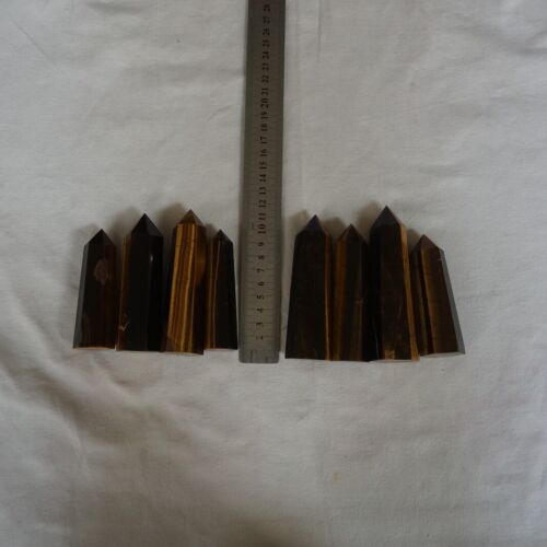 2KG 4.4LB 16Pcs Natural Tiger Eye Quartz Crystal Point Tower Polished Healing