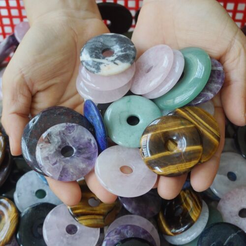 2Kg 4.4LB 140Pcs Natural Quartz Crystal Jasper Peace Lucky Buckle Mixed Stone Healing