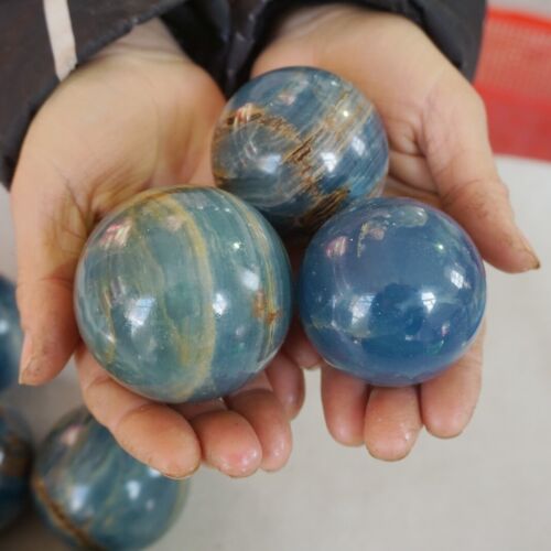 5KG 11LB 18Pcs Natural Blue Onyx Calcite Crystal Sphere Ball Energy Stone Healing Whloesales Lot