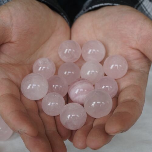 2kg 4.4LB 120Pcs Natural Small Pink Rose Quartz Crystal Sphere Ball Healing 19-23mm