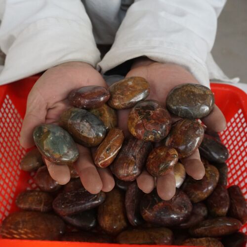 5kg 60 Pieces 11LB Cherry Creek Jasper Picasso Crystal Tumbled Palm Stone Healing