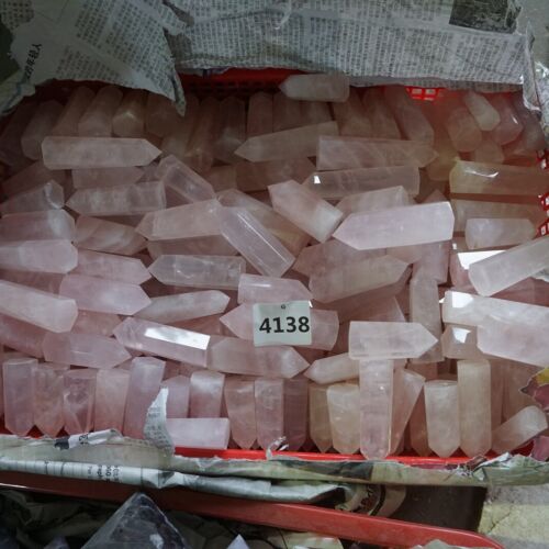 2KG 4.4LB 30Pcs Natural Pink Rose Quartz Crystal Point Tower Polished Healing