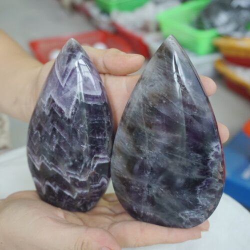 3KG 6.6LB 10Pcs Natural Phantom Chevron Amethyst Crystal Point Flame Palm Stone Healing