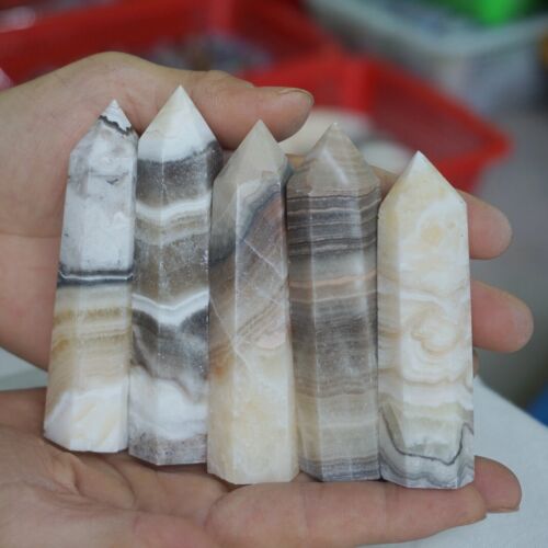 2KG 4.4LB 30Pcs Natural Mexico Banded Calcite Crystal Point Tower Polished Healing