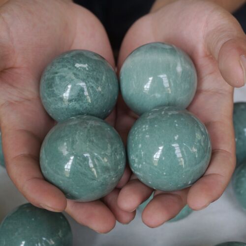 4.8kg 10.5LB 30Pcs Natural Green Jasper Quartz Crystal Sphere Ball Polished Healing