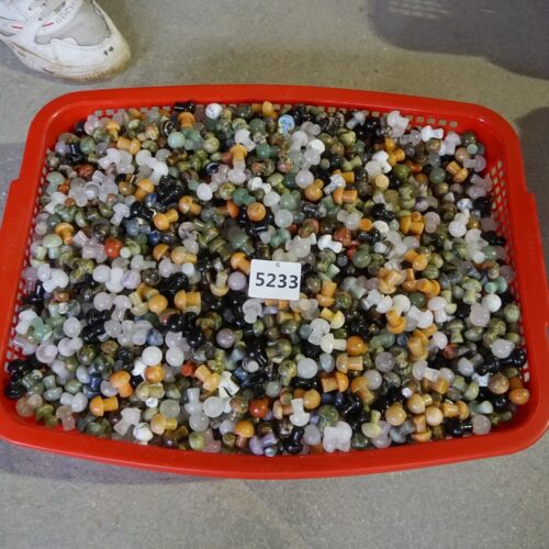 2KG 4.4LB 400Pcs Tiny Natural Quartz Crystal Jasper Mushroom Mix Stones Tumbled Healing