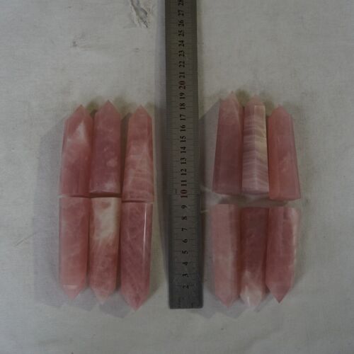 2KG 4.4LB 24Pcs Natural Nice Pink Rose Quartz Crystal Point Tower Polished Healing