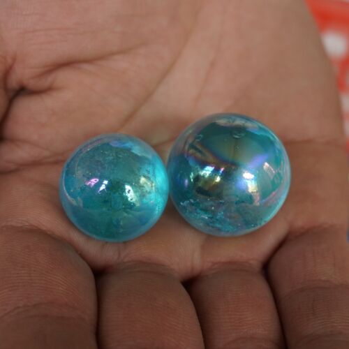 80Pcs 1Kg Rainbow Aqua Aura Quartz Crystal Sphere Ball Titanium Coating Pendants