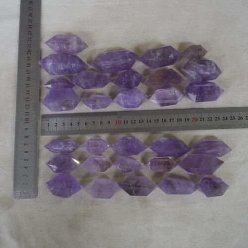 2KG 60Pcs 4.4LB Natural Purple Amethyst Quartz Crystal Double Point Wand Healing