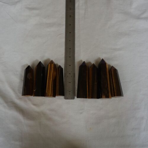 2KG 4.4LB 16Pcs Natural Tiger Eye Quartz Crystal Point Tower Polished Healing