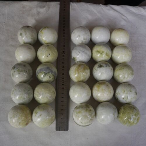 5kg 11LB 25Pcs Natural Serpentine Jade Crystal Sphere Ball Liaoning Province China