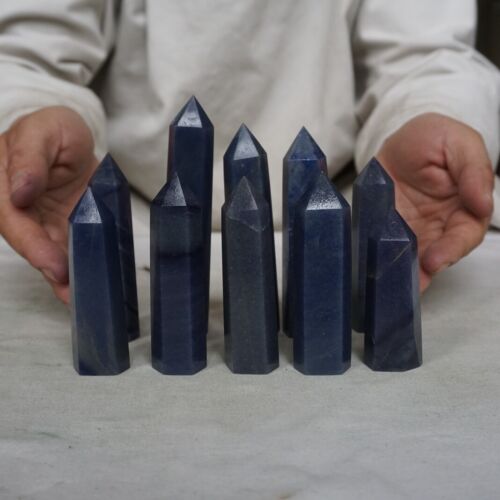 2KG 20 Pieces Natural Blue Aventurine Jasper Crystal Obelisk Point Tower Healing