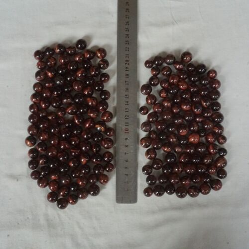 1KG 2.2LB 195Pcs Natural Red Tiger Eye Quartz Crystal Sphere Ball Healing 12-17mm