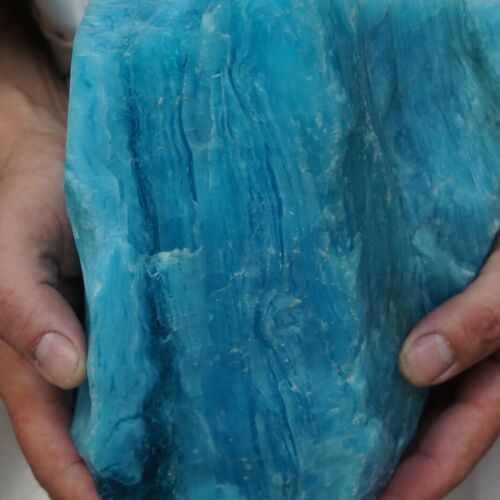 6.1kg 13.5LB 8.5" Rare Blue Lazulite Gem Quartz Crystal Cut from Rough Stones Tibet