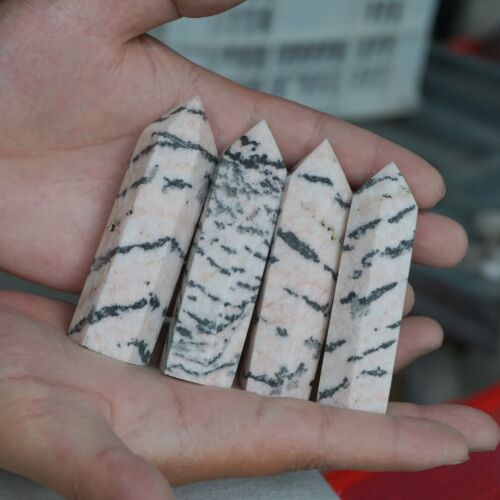 5KG 11LB 65Pcs Natural Pink Zebra Rock Jasper Crystal Point Tower Healing Sinkiang