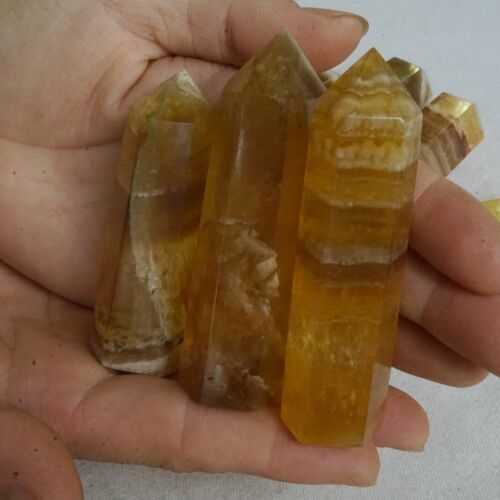 5KG 11LB 65Pcs Natural Yellow Fluorite Quartz Crystal Point Tower Healing Wholesale Lot