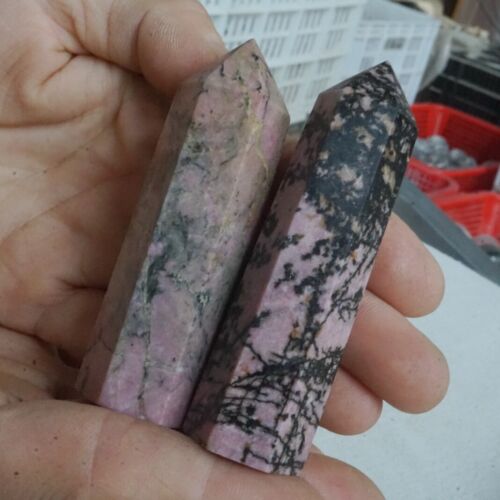 5kg 11LB 45Pcs Natural Rhodonite Quartz Crystal Point Tower Polished Healing Brazil Wholesale Lot