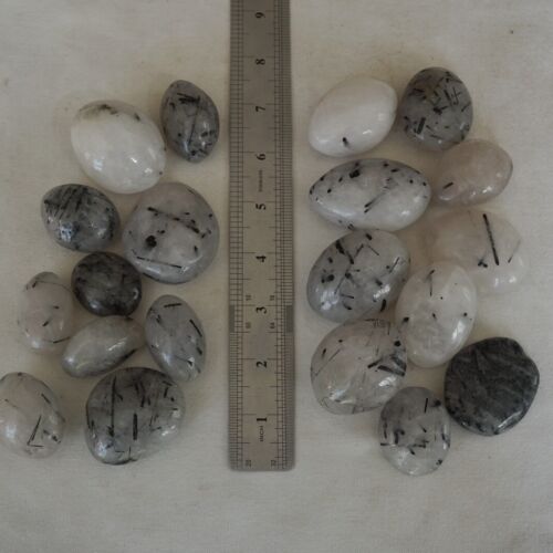 5kg 11LB 100Pcs Natural Black Hair Tourmaline Quartz Crystal Palm Stone Healing Bulk