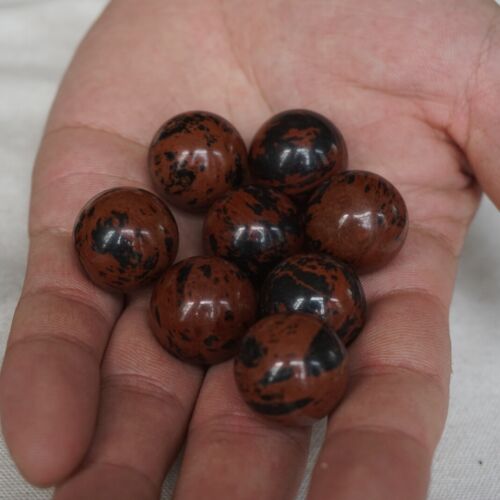 200 Pcs 4.3LB Natural Tiny Mahogany Obsidian Quartz Crystal Sphere Ball Healing 20mm