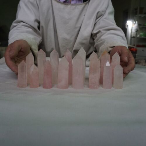 2KG 4.4LB 30Pcs Natural Pink Rose Quartz Crystal Point Tower Polished Healing