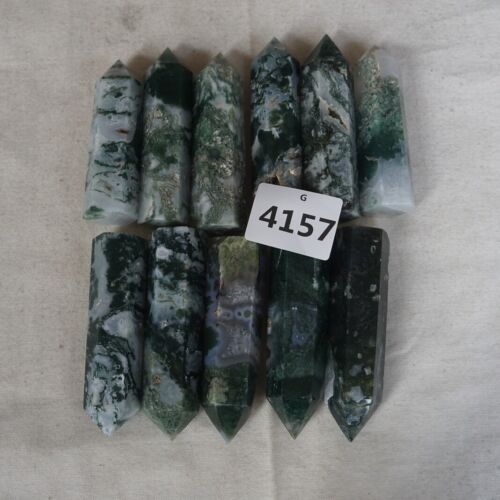 2kg 4.4LB 28Pcs Natural Moss Agate Carnelian Quartz Crystal Point Tower Healing