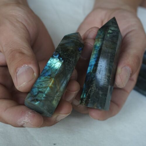 2kg 4.4LB 28Pcs Natural Rainbow Labradorite Crystal Point Tower Polished Healing