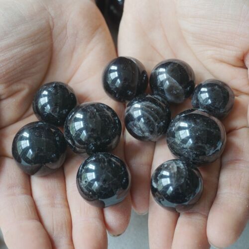 2.2LB 50Pcs Natural Black Dark Smoke Quartz Crystal Sphere Ball Polished Healing