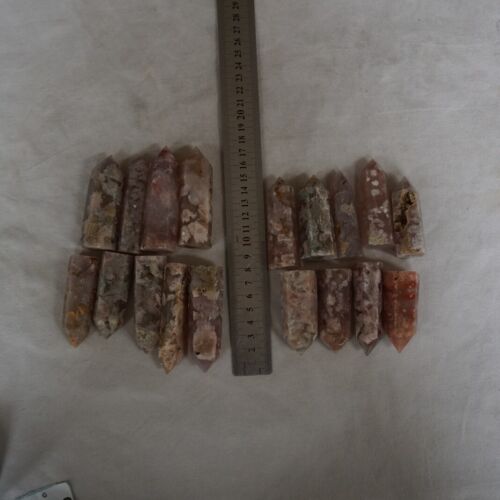 2KG 4.4LB 36Pcs Natural Phantom Ghost Carnelian Agate Crystal Point Tower Healing