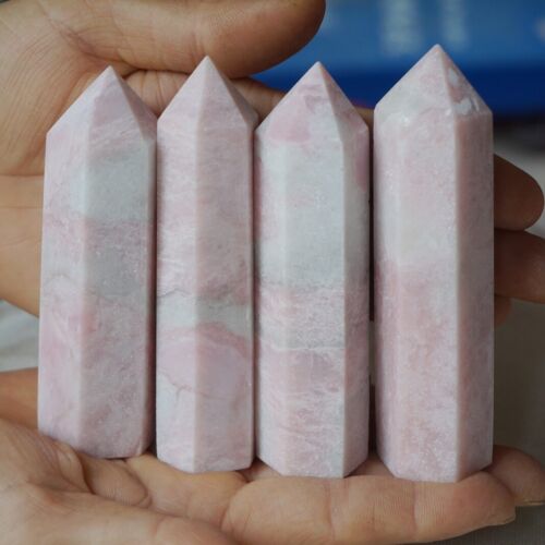 2KG 4.4LB 20Pcs Natural Pink Opal Crystal Gem Stone Point Tower Healing Angel Skin