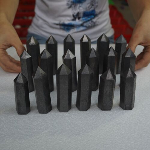 18Pcs 1kg Natural Shungite Protect Radiation Crystal Point Tower Healing Russia