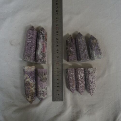 2KG 20Pcs 4.4LB Natural Purple Mica Lepidolite Crystal Point Tower Healing Africa .