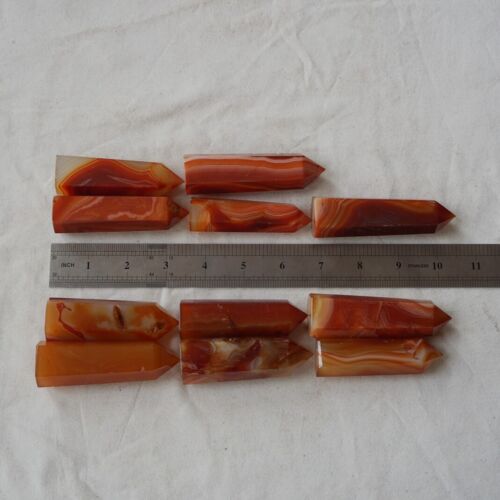 4.4LB 2KG 22Pcs Natural Red Carnelian Agate Crystal Point Tower Polished Healing