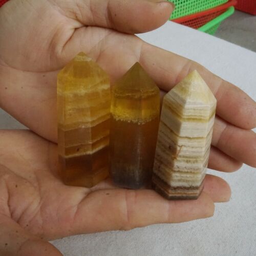 5KG 11LB 65Pcs Natural Yellow Fluorite Quartz Crystal Point Tower Healing Wholesale Lot