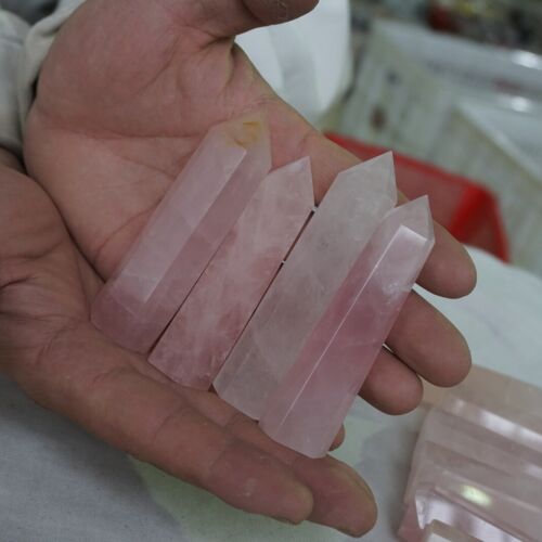 2KG 4.4LB 30Pcs Natural Pink Rose Quartz Crystal Point Tower Polished Healing