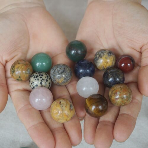 2Kg 180Pcs 4.4LB Natural Quartz Crystal Jasper Sphere Balls Mixed Stones Healing 2cm