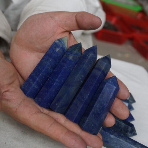 2kg 4.4LB 24Pcs Natural Blue Aventurine Jasper Crystal Point Tower Polished Healing