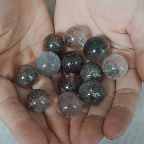 1KG 2.2LB 110Pcs Natural Phantom Ghost Clear Quartz Crystal Sphere Ball Healing .