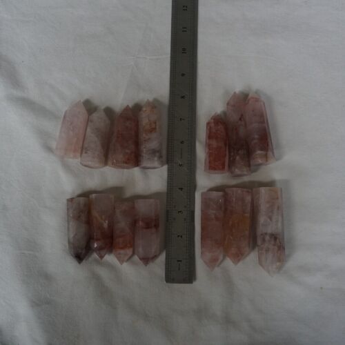 2kg 4.4LB 20-24Pcs Natural Red Hematoid Quartz Crystal Gem Stone Point Tower Healing