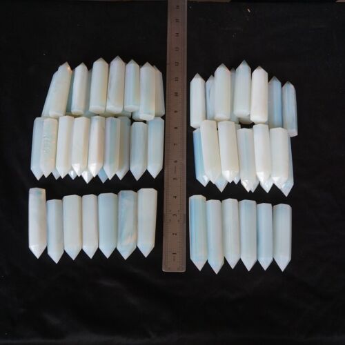 9LB 60Pcs White Manmade Opal Crystal Gem Stone Point Tower Healing Angel Skin