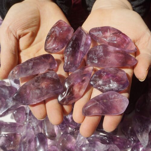 11LB 270Pcs Raw Natural Purple Amethyst Quartz Crystal Tumbled Healing Bulk