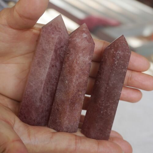 2KG 4.4LB 26Pcs Natural Red Strawberry Quartz Crystal Point Tower Fuchsite Healing